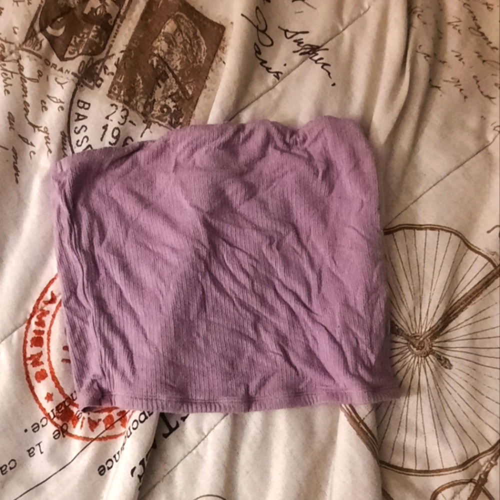 American Eagle Outfitters Soft & Sexy Ribbed Tube Top in Light Purple/Lavender